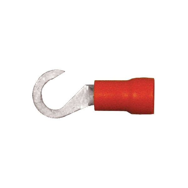 Hook Terminal, #10 Stud Size, 14 AWG, 600 V, PVC Insulated, Blue, 100 PK